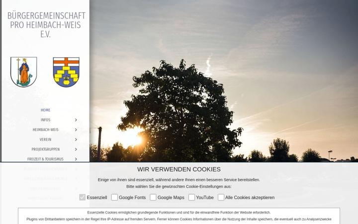 Website-Vorschau: Bürgergemeinschaft Pro Heimbach-Weis e.V.