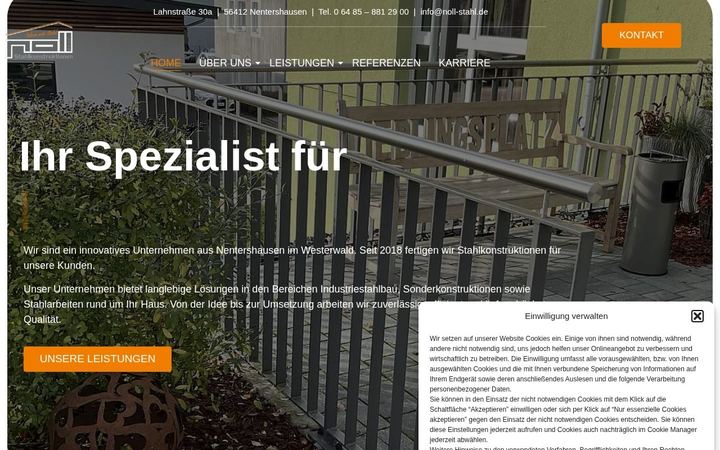 Website-Vorschau: Noll Stahlkonstruktionen GmbH